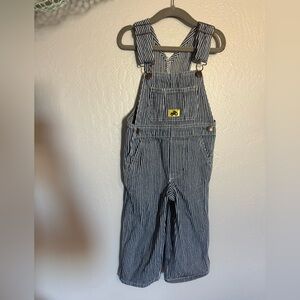 John Deere Blue and White Striped Kids Overalls